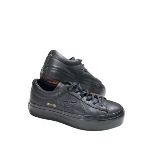Converse Women's One Star Platform Ox Sneakers 559898C - Black Leather Sz 9